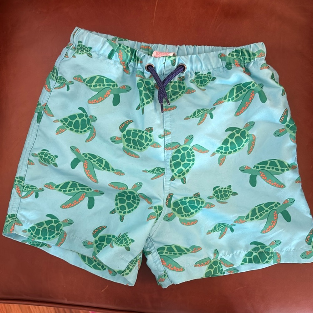 Baby Boden Boys Turtle Swim Trunks size 3-4y